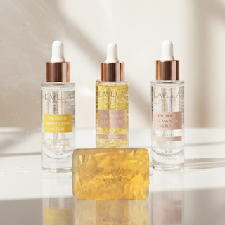 goldserie von l'aylla - 24k gold kosmetik mit exosome - luxury cosmetics